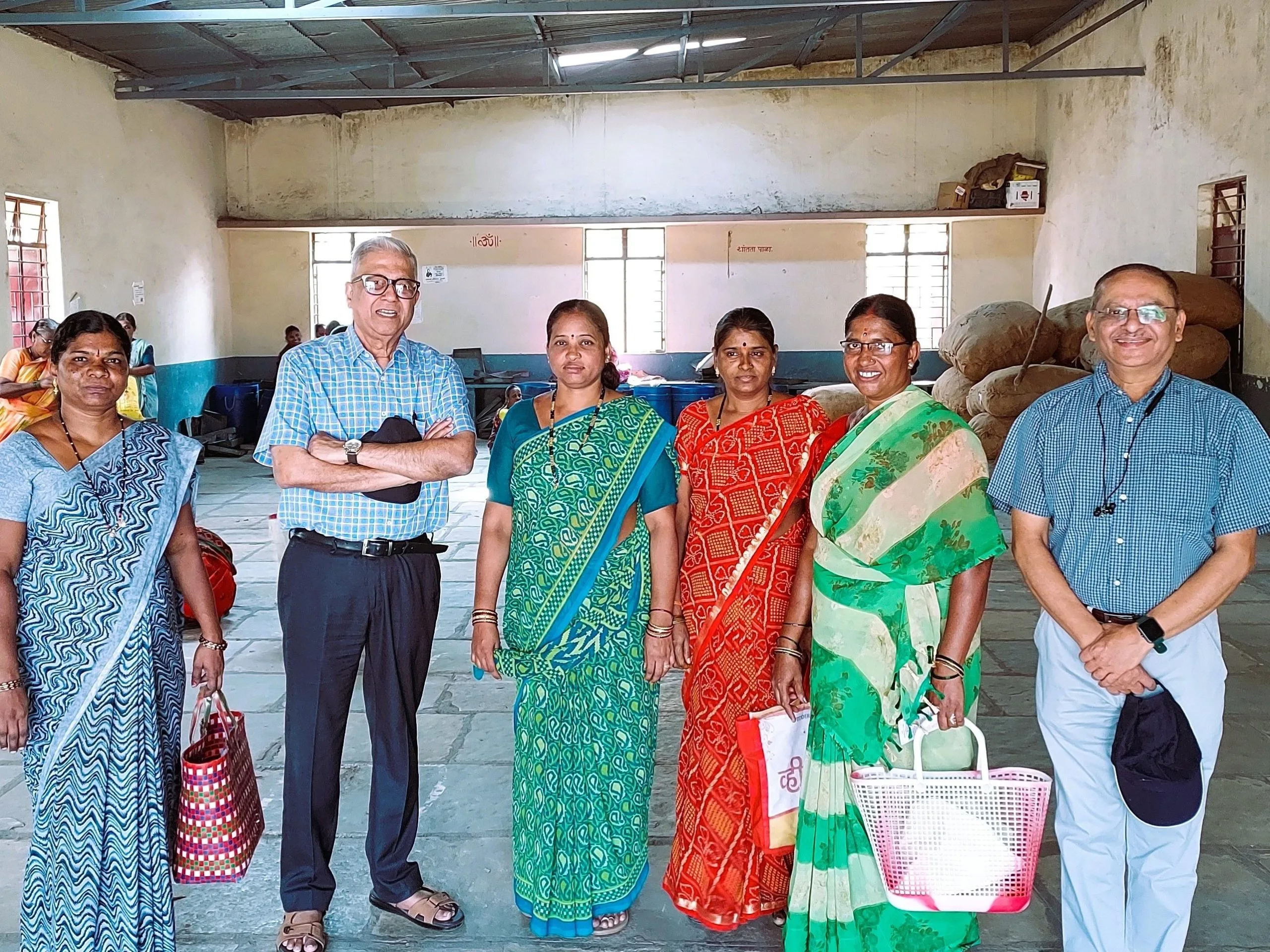 (With women beedi workers who came to handover their produce)